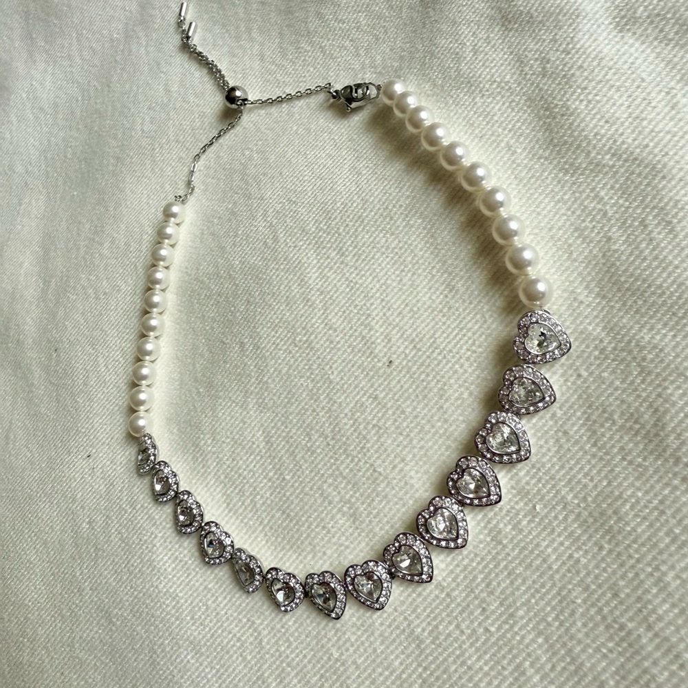 Swarovski Crystal Pearl Heart Choker by Ariana Grande